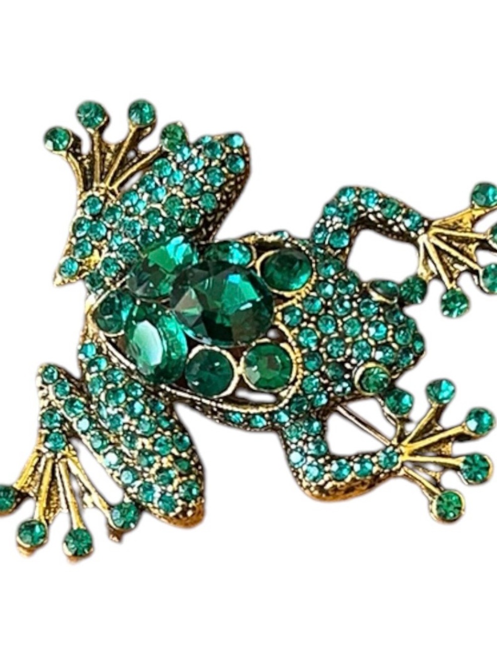 Charming Rhinestone Frog Brooch - Picture 4 of 4